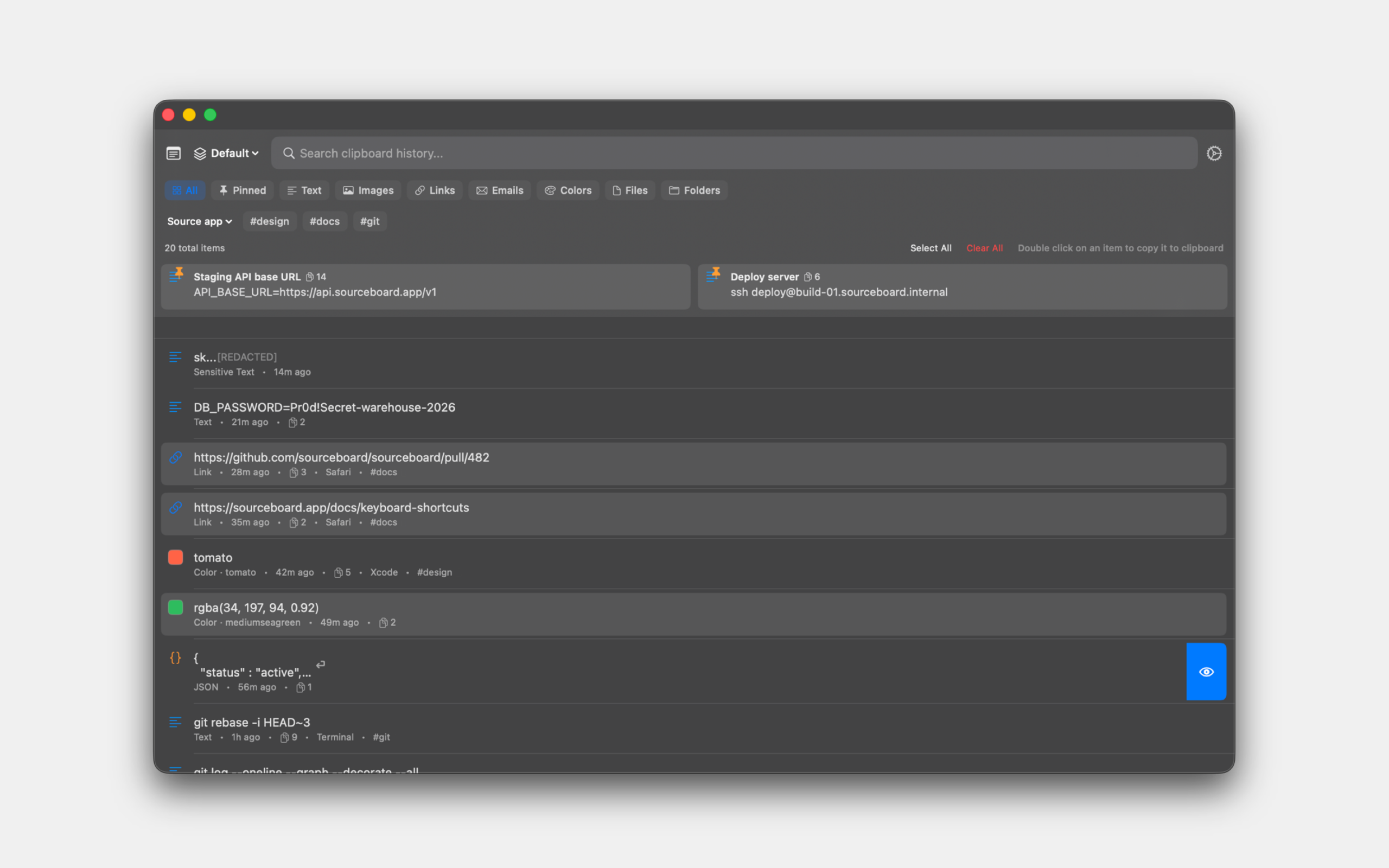 Clipboard History for Mac — SourceBoard Clipboard Manager